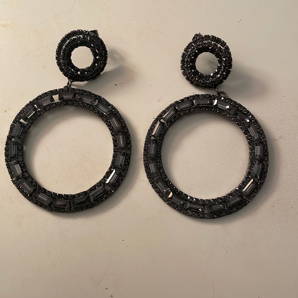 Black hoop earrings